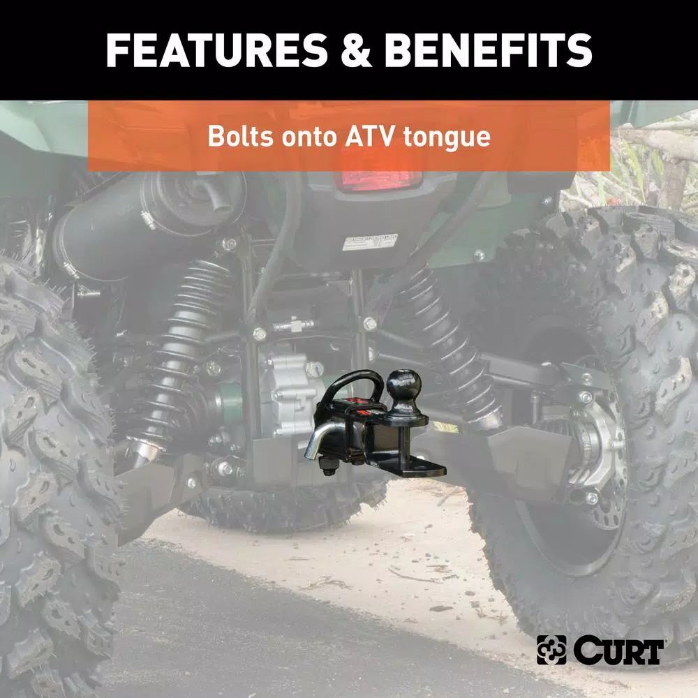 CURT Bolt-On ATV Tongue Adapter with 2" Receiver