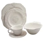 American Atelier Baroque 20-Piece White Earthenware Dinnerware Set, Service for 4 thumbnail 1