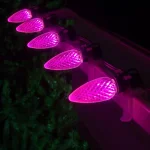 Wintergreen Lighting OptiCore C9 LED Pink Faceted Christmas Light Bulbs, E17 Base, 25-Pack thumbnail 3