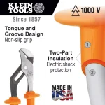 Klein Tools 10 in. Insulated Tongue and Groove Pump Pliers, 1000V Rated thumbnail 2