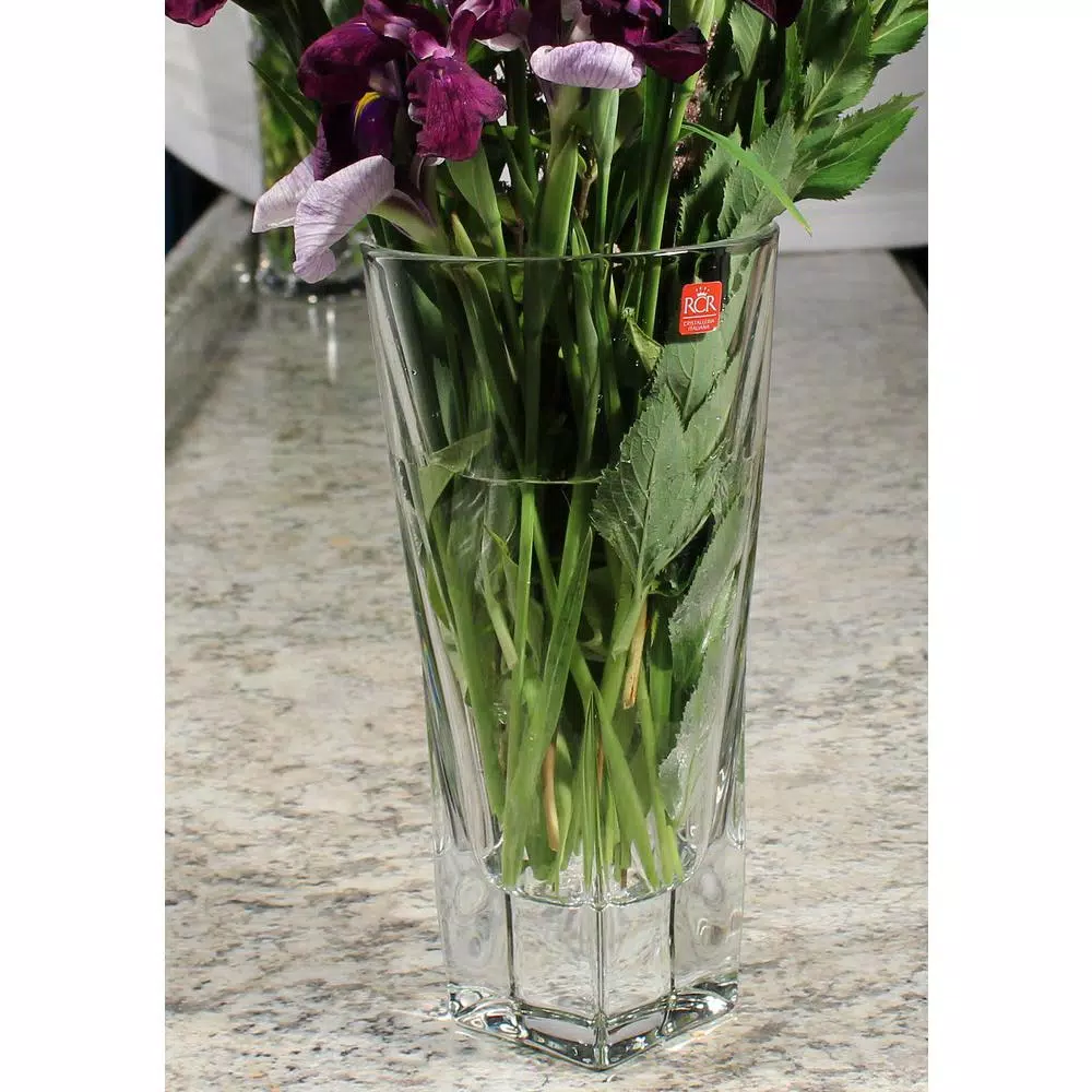 Lorren Home Trends RCR Fusion Collection Crystal Small Table Vase, Made in Italy