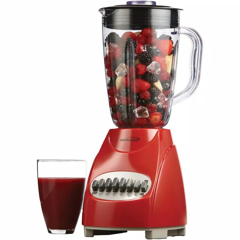 Brentwood Appliances Brentwood 2-Piece Kitchen Bundle: 50 oz. 12-Speed Blender and 5-Speed Electric Hand Mixer, Red