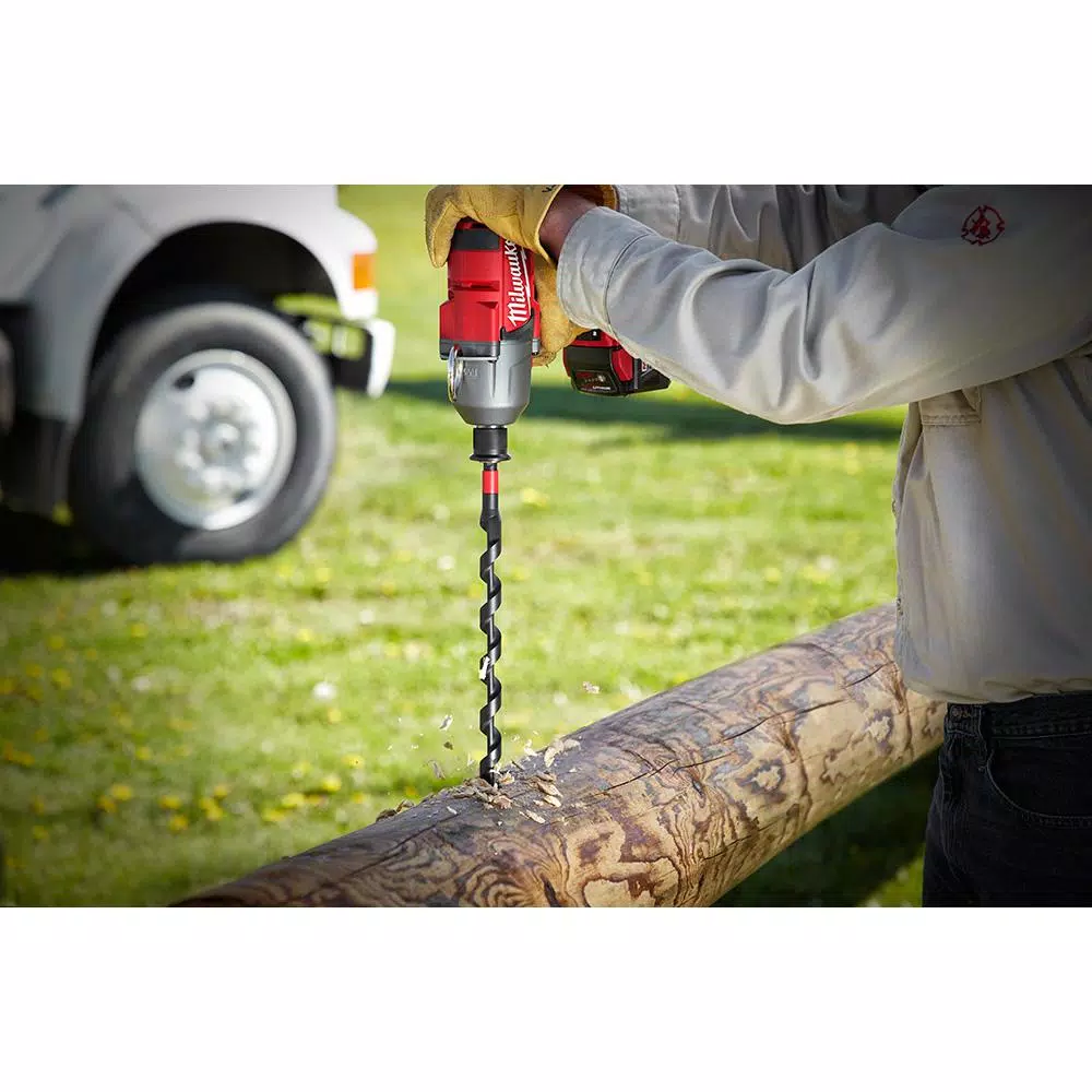 Milwaukee SHOCKWAVE 13/16 in. x 30 in. Carbon Lineman's Impact Auger Bit with 7/16 in. Hex Shank