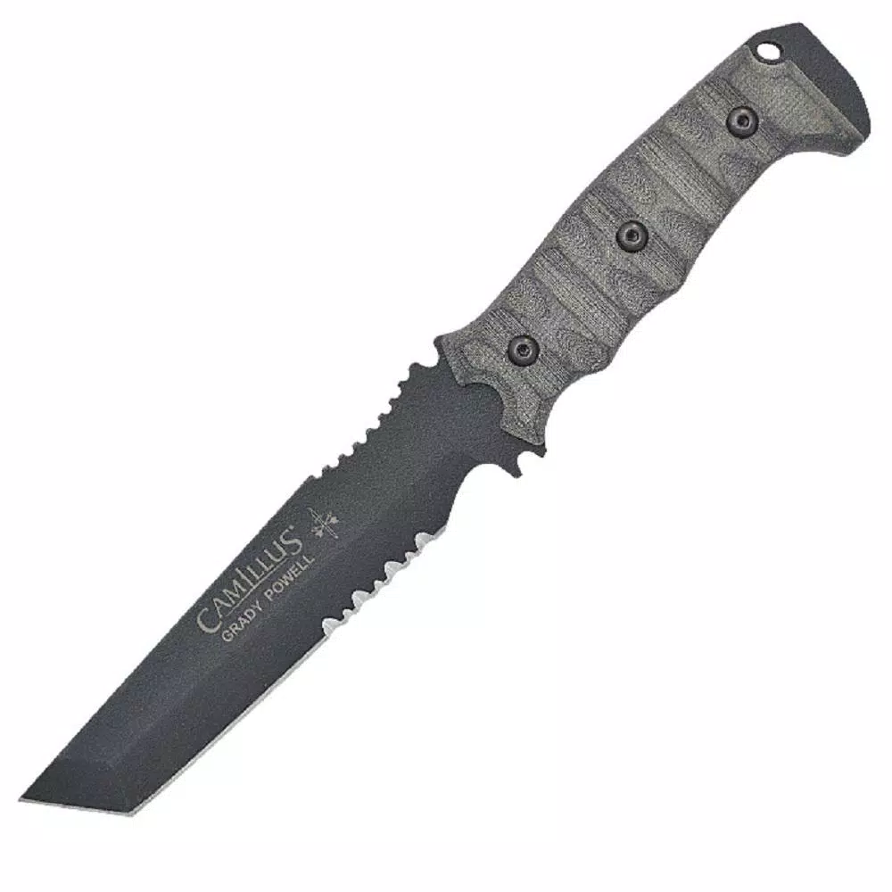 Camillus DAGR Carbon Steel Tanto Fixed Blade Knife with G10 Handle and Molded Sheath
