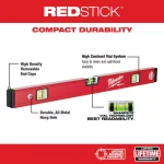 Milwaukee Redstick Box and Torpedo Level Set with 48 in. Storage Bag thumbnail 3