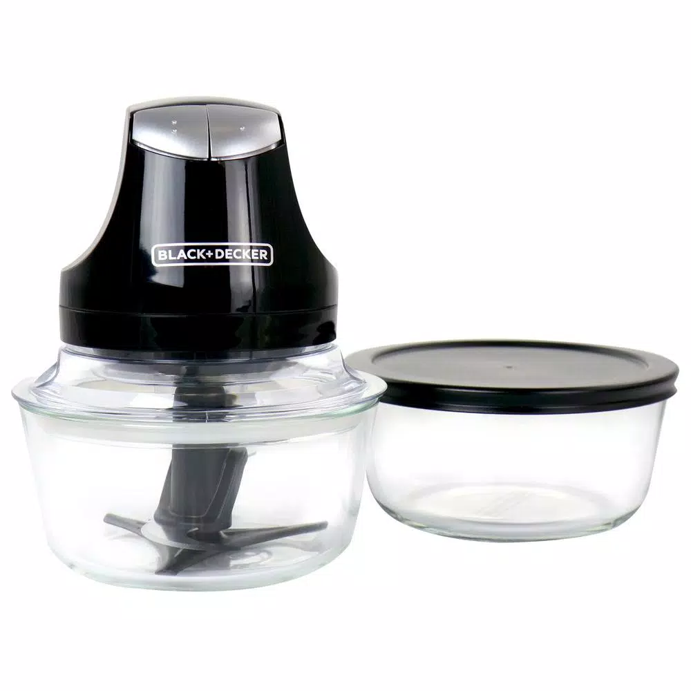 Black+Decker 2-Speed Food Chopper with Two 4-Cup Glass Bowls
