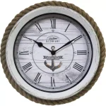 FirsTime & Co. FirsTime and Co. 10 in. Dock Rope Nautical Wall Clock - Distressed White thumbnail 2