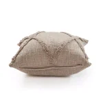 LR Resources Taupe Solid Hypoallergenic Cotton Throw Pillow with Polyester Insert, 20 x 20 in. thumbnail 4