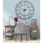 Utopia Alley Manhattan 32" Industrial Wall Clock, Pewter Metal, Analog Quartz thumbnail 2