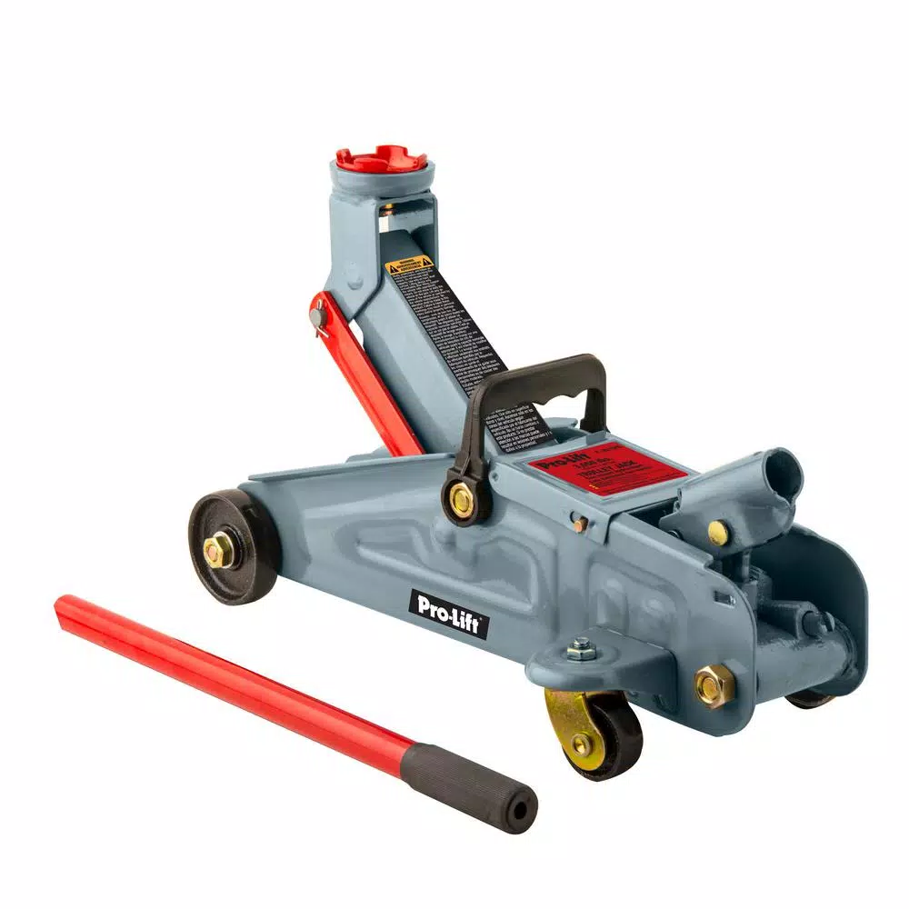 Pro-Lift 3000 lbs. Capacity Hydraulic Trolley Floor Jack with Blow Molded Case, Grey