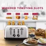 Boyel Living 1500W 4-Slice Wide Slot Toaster with Dual Independent Control Panels, Silver thumbnail 6