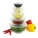 HOME basics 5-Piece Glass Bowl Set with Airtight Plastic Lids thumbnail 2