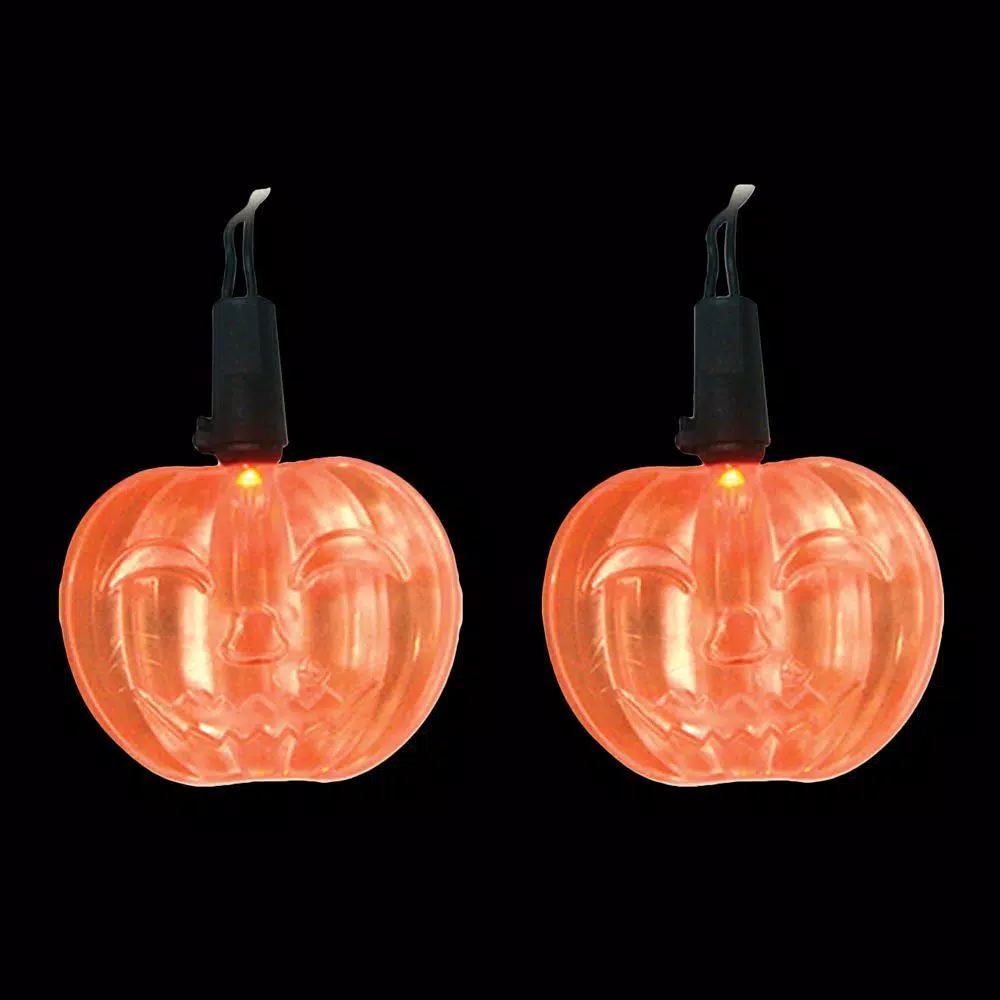 Brite Star 10-Light Orange LED Pumpkin Halloween String Lights, Battery Operated (Set of 2)