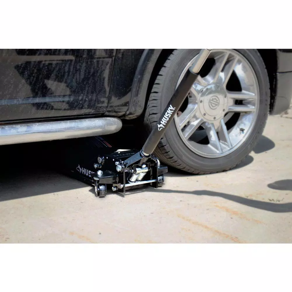 Husky 3.5-Ton Low Profile Floor Jack with Quick Lift and Universal Joint Release