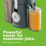 Hamilton Beach Big Mouth Centrifugal Juicer, 825W, 20 oz. Grey thumbnail 7