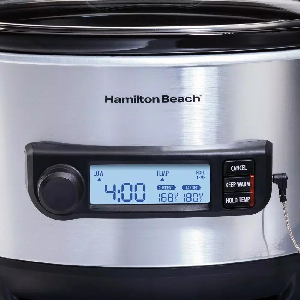 Hamilton Beach 6 Qt. Stainless Steel Slow Cooker with Advanced Temp Tracker