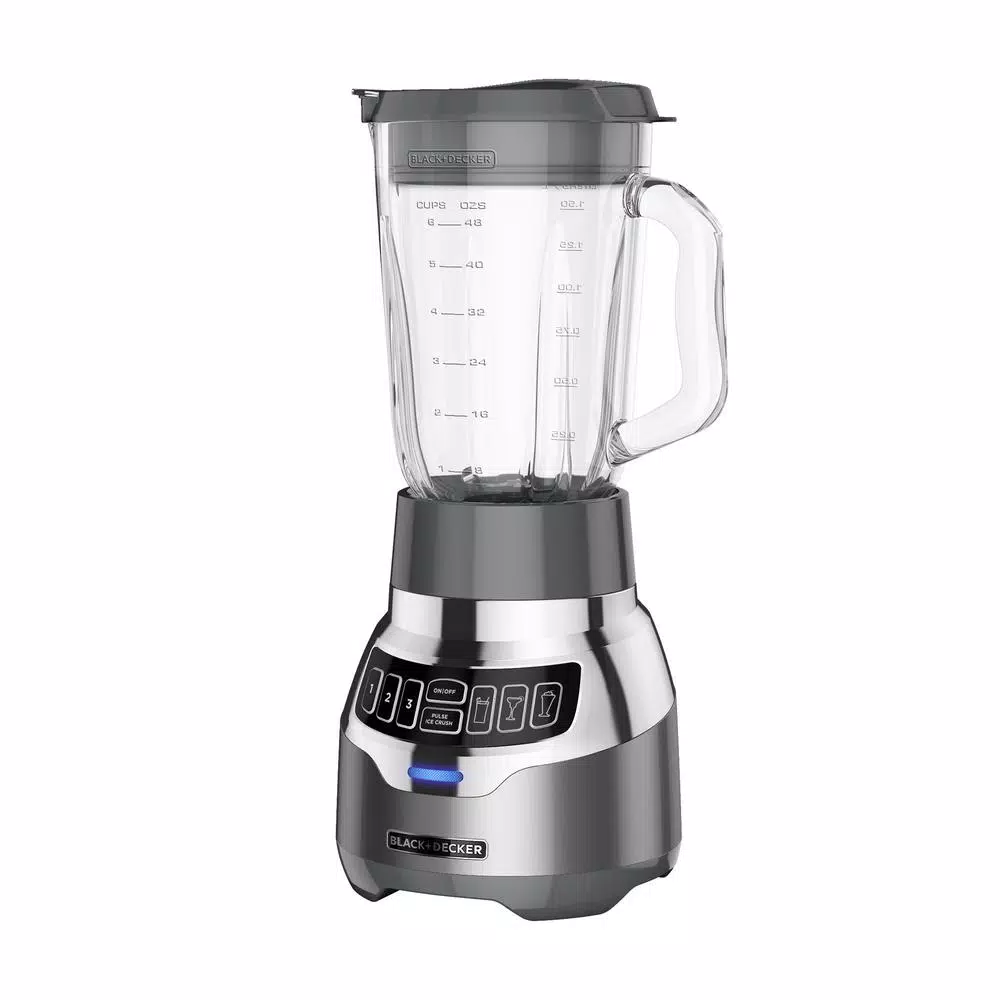 BLACK+DECKER PowerCrush 48 oz. Digital Blender with Quiet Technology, 900W, Silver