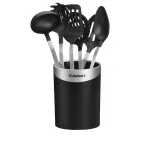Cuisinart 7-Piece Stainless Steel Kitchen Utensil Set with Barrel Handle and Storage Crock thumbnail 1