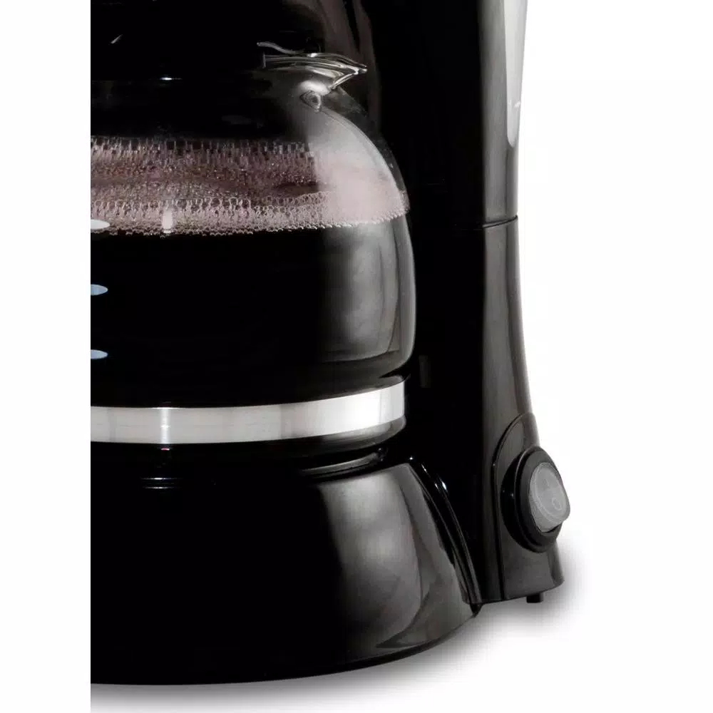 Continental 4-Cup Black Drip Coffee Maker with Non-Stick Keep Warm Plate and Permanent Filter
