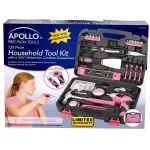 Apollo 135-Piece Home Tool Kit with 3.6V Cordless Screwdriver in Pink thumbnail 2