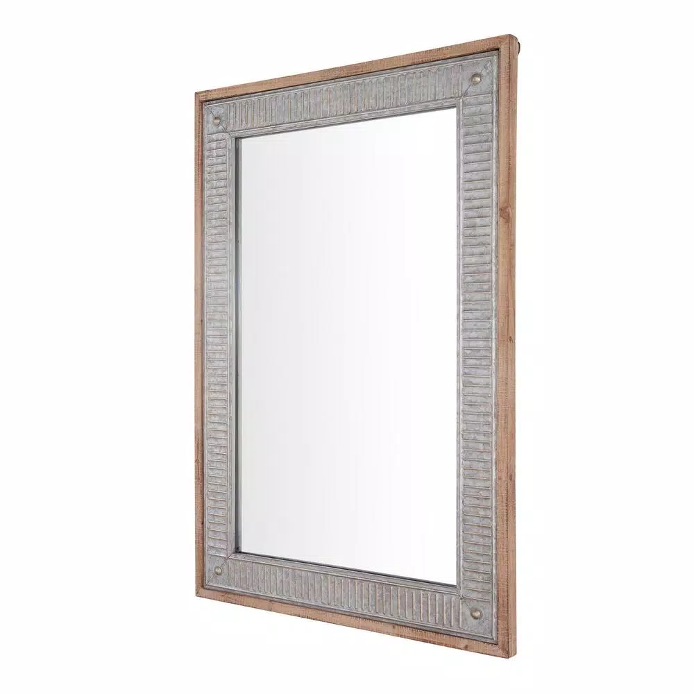 Home Decorators Collection Galvanized Antiqued Farmhouse Accent Mirror, 39 x 27 in.