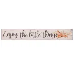 Pinnacle Enjoy The Little Things Rustic Wood Sign - Farmhouse Floral Wall Art thumbnail 3
