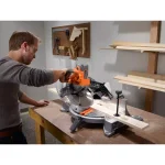 RIDGID 12 in. 15 Amp Dual Bevel Corded Miter Saw with LED and Universal Mobile Stand Kit thumbnail 12
