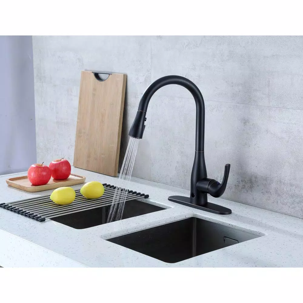 Flow Series Motion Activated Single-Handle Pull-Down Kitchen Faucet, Oil Rubbed Bronze (3-Pack)