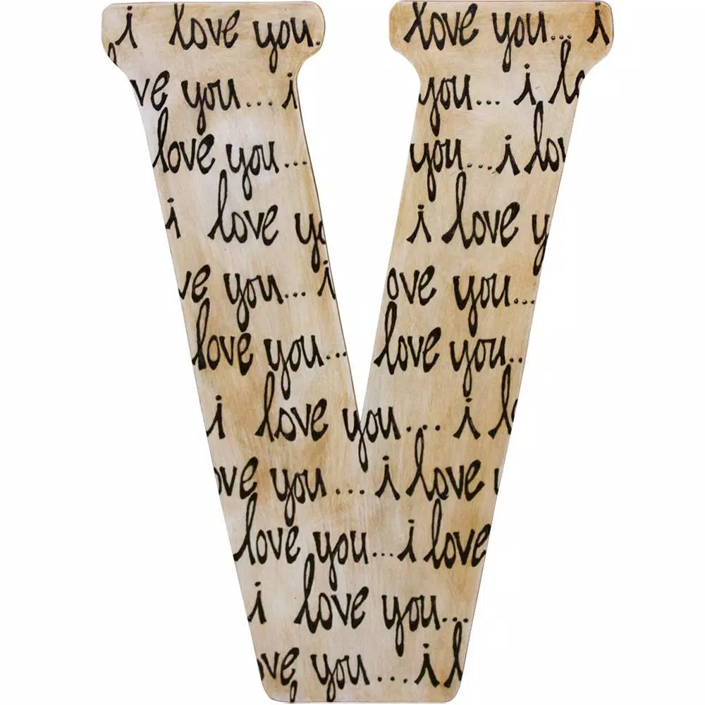 Jeff McWilliams Designs 23 in. Oversized Unfinished Wood Letter V - Industrial Style Wall Decor