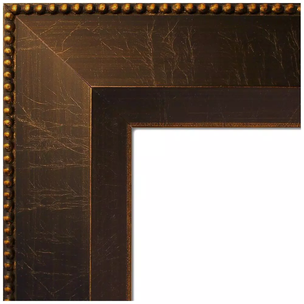 Amanti Art Signore 24 in. x 24 in. Square Wood Framed Beveled Edge Bathroom Vanity Mirror in Bronze