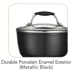 Tramontina Gourmet Ceramica Deluxe 1.5 qt. Aluminum Ceramic Nonstick Sauce Pan with Glass Lid, Metallic Black thumbnail 6