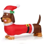 Costway 5 ft. Christmas Inflatable Dog with LED Lights and Waterproof Fan thumbnail 1