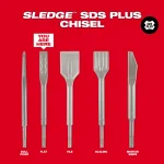 Milwaukee SDS-Plus SLEDGE 3/4 in. x 10 in. Flat Chisel, High-Grade Forged Steel thumbnail 5