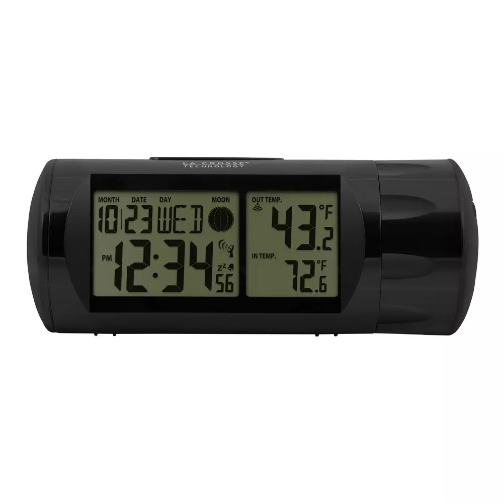 La Crosse Technology WWVB Atomic Digital Projection Alarm Clock with Wireless Outdoor Temperature Sensor