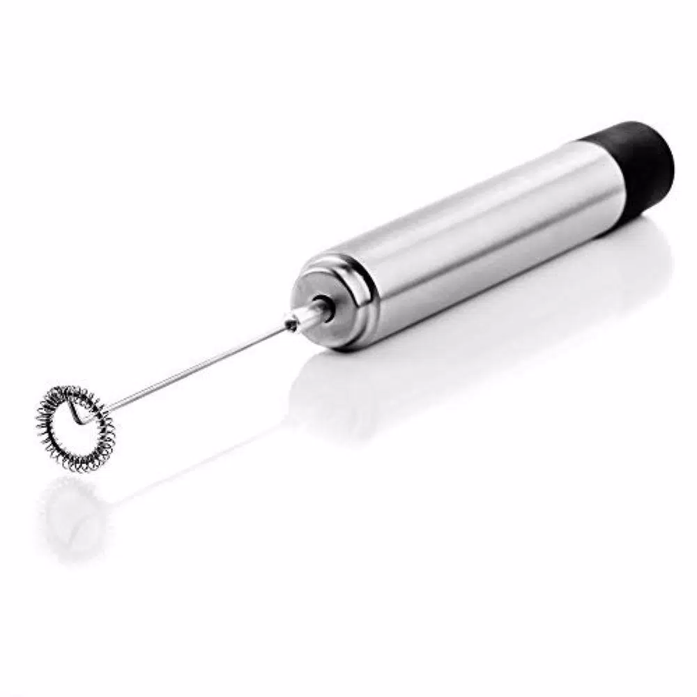 Ovente Stainless Steel Handheld Milk Frother and Electric Beverage Mixer, Silver