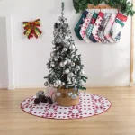 Country Living 48 in. Holiday Ring Quilted Tree Skirt, Red and White Candy Cane Microfiber thumbnail 9