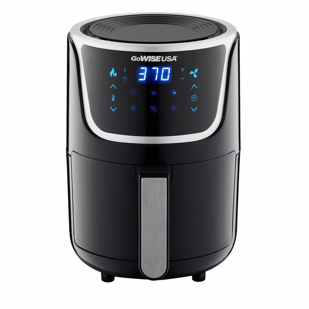 GoWISE USA 2 Qt. Mini Digital Air Fryer with Touchscreen, Black/Silver