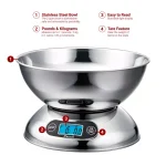 Escali Rondo Stainless Steel Digital Food Scale with Removable Bowl thumbnail 3