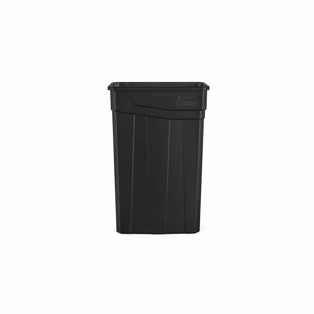 Suncast Commercial 23 Gallon Slim Black Resin Trash Can