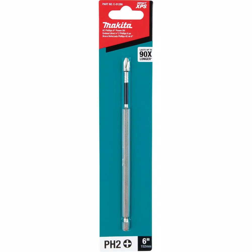 Makita ImpactXPS #2 Phillips 6 in. Power Bit for High-Torque Impact Drivers