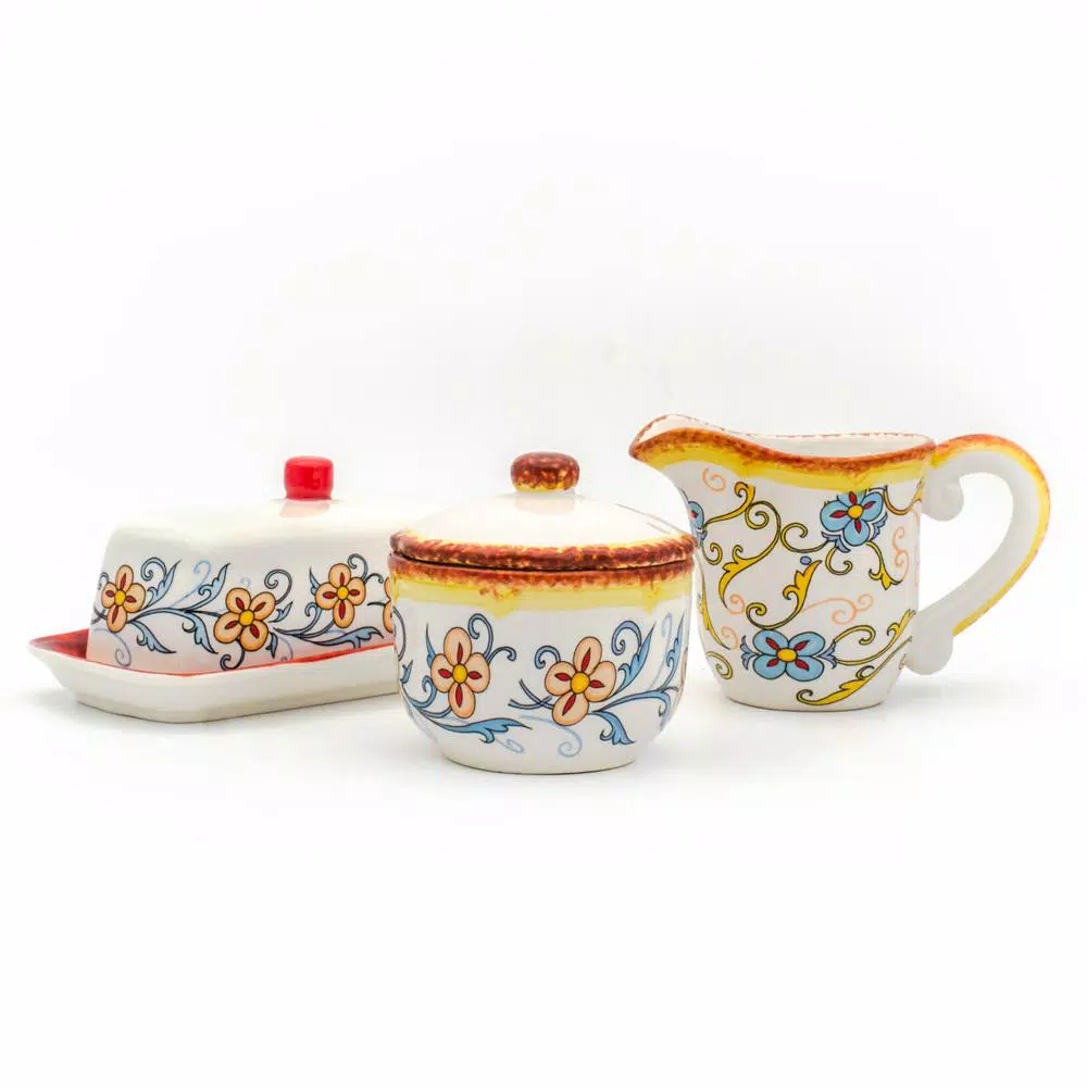 Euro Ceramica Duomo Collection Stoneware Breakfast Accessory Set