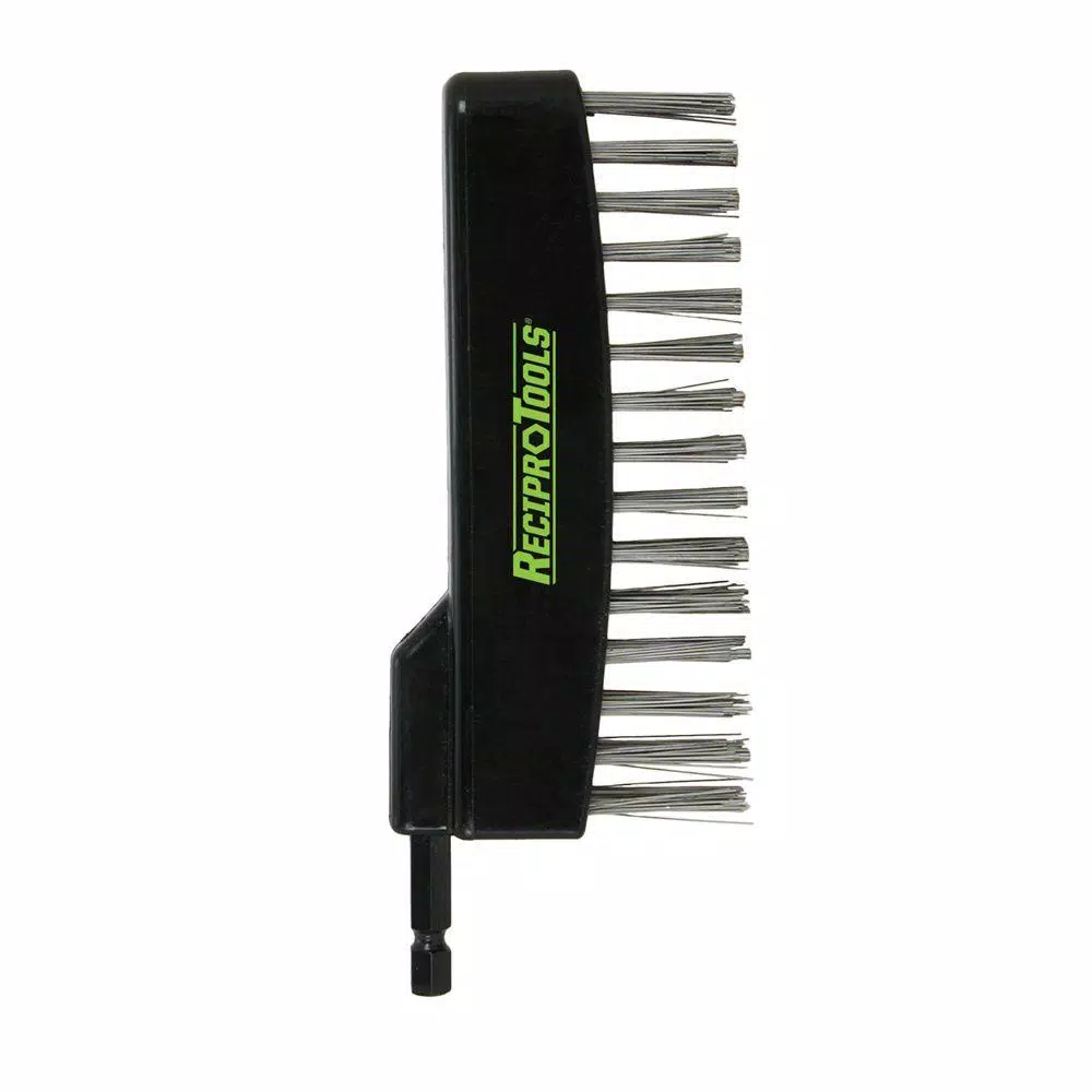 ReciproTool Stainless Steel Wire Straight Brush for Reciprocating Saws, Compatible with Universal Adapter
