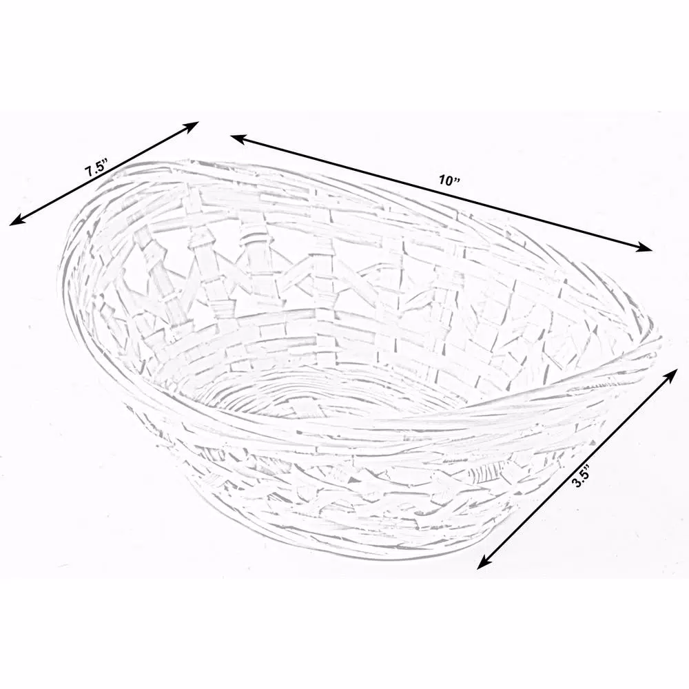 Vintiquewise Natural Bamboo Oval Storage Baskets and Bread Serving Trays, Set of 5
