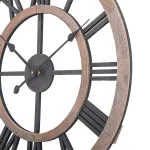 Utopia Alley 24-inch Oversized Roman Numeral Wall Clock - Multi-Tone Wood & Metal thumbnail 5