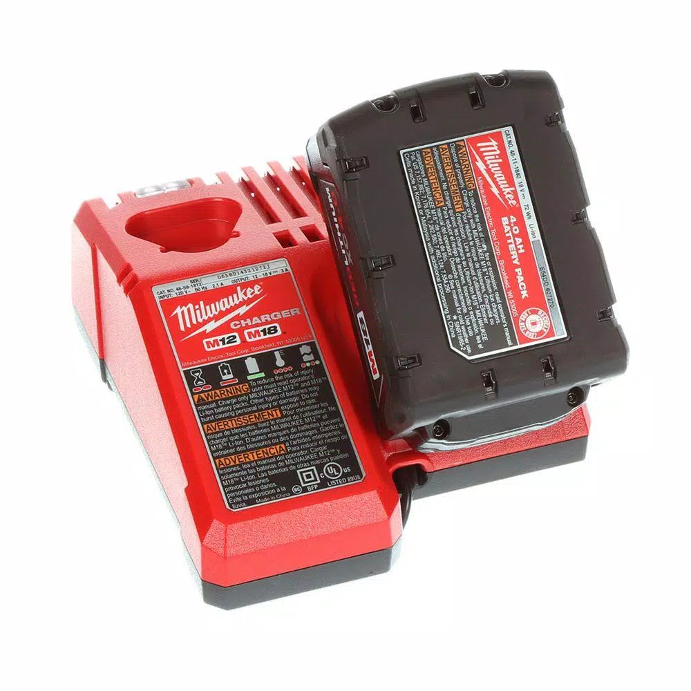 Milwaukee M18 FUEL 1 in. SDS-Plus Cordless Rotary Hammer Kit with Two 5.0 Ah Batteries and Charger