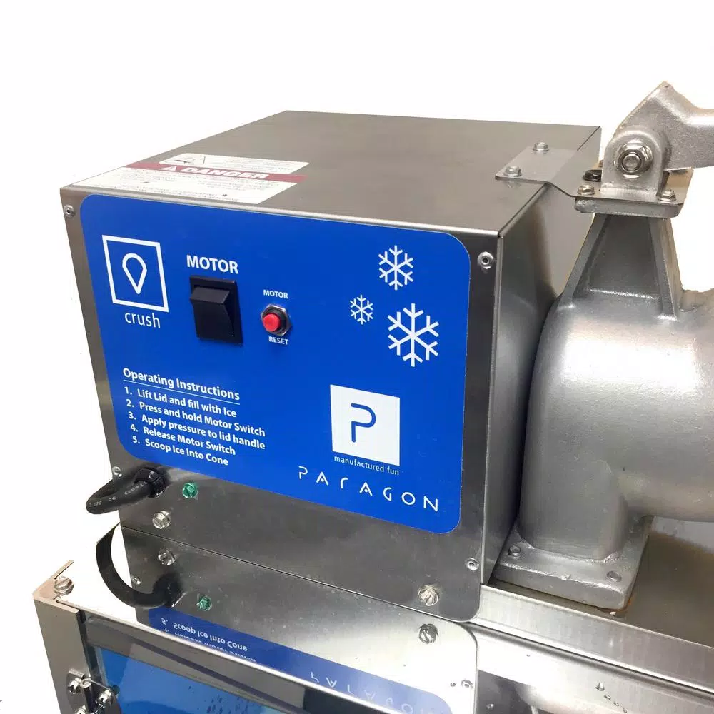 Paragon Arctic Blast Blue Stainless Steel Countertop Snow Cone Machine, 8000 oz Capacity