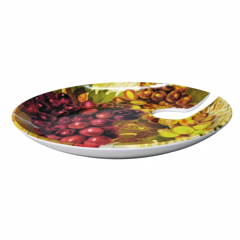 Epicureanist Cocktail Tray and Wine Glass Holder Set of 4 - Grape Vineyard Design