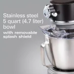 Hamilton Beach Professional All-Metal 12-Speed Stand Mixer, 4.5 Qt. Stainless Steel Bowl, Silver thumbnail 3