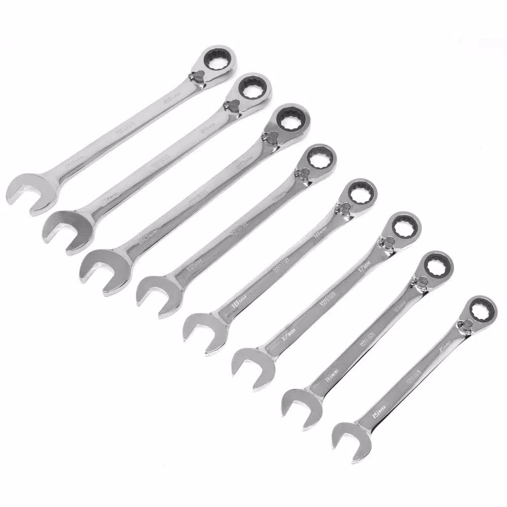 WEN 16-Piece Metric Reversible Ratcheting Combination Wrench Set with Storage Pouch