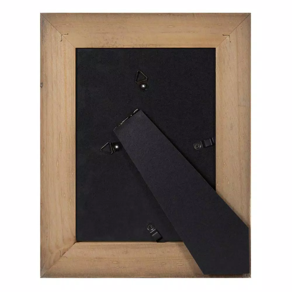 DesignOvation Museum Collection Rustic Brown Wood Picture Frame Set, 5x7 in. Matted to 3.5x5 in. (Set of 4)